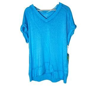 NWT Calvin Klein Performance Plus Size 1X Short Sleeve Top White MSRP $59